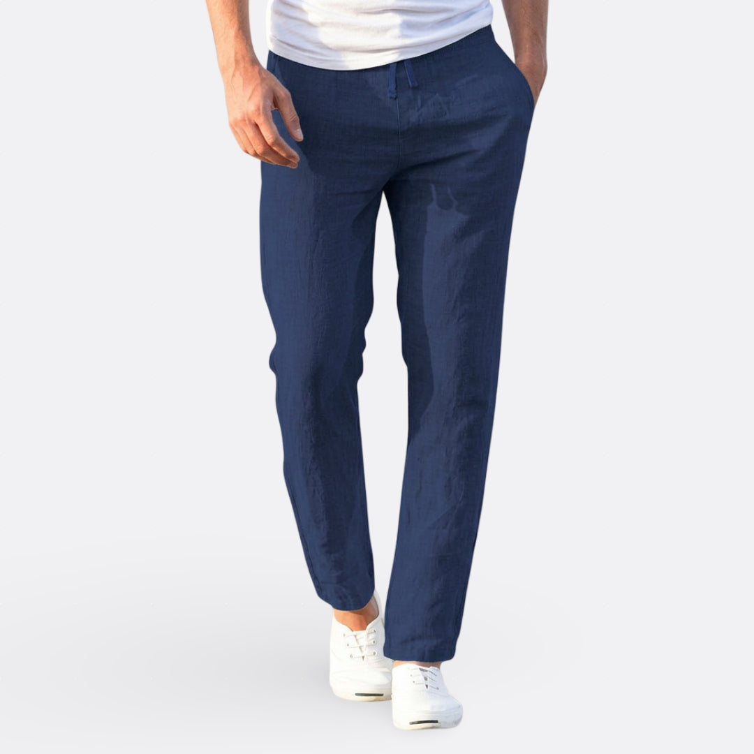 Archie Lightweight Linen Casual Trousers