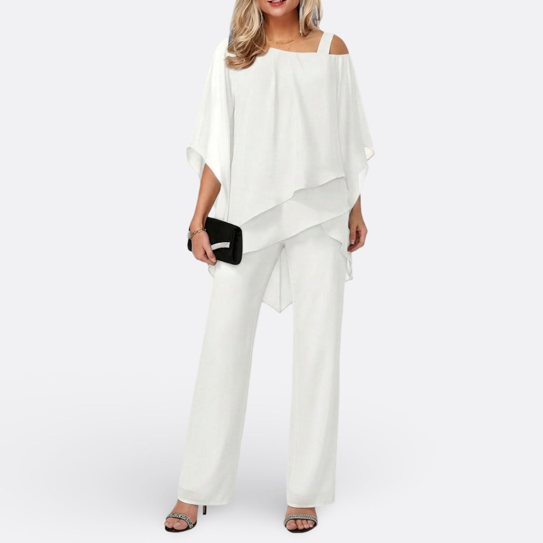Matilda - Off-Shoulder Chiffon Evening Set