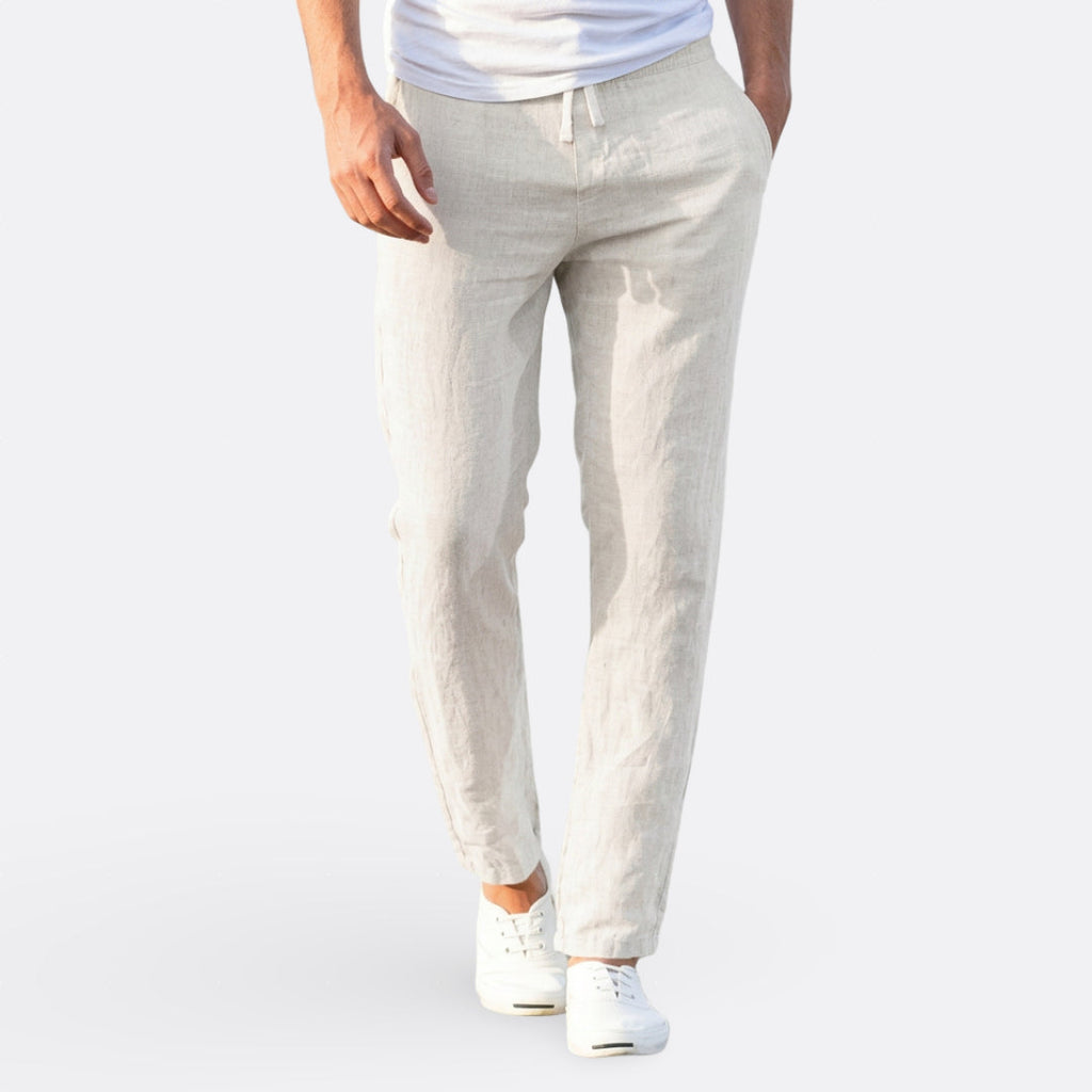 Archie Lightweight Linen Casual Trousers