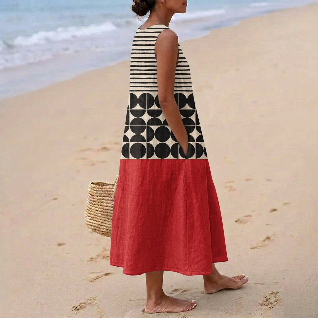 Ruby - Sunset Geometric Dress