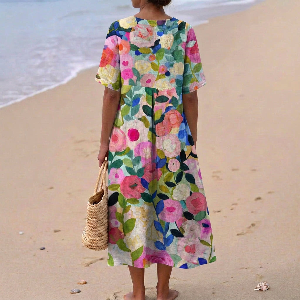 Chloe - Watercolour Floral Dress
