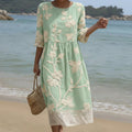 Gabi - Midi Dress with Plant and Flower Print