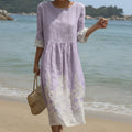 Carla - Round Neck Maxi Dress with Print