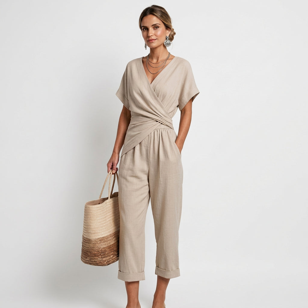 Kiara - Cross-Front V-Neck Set