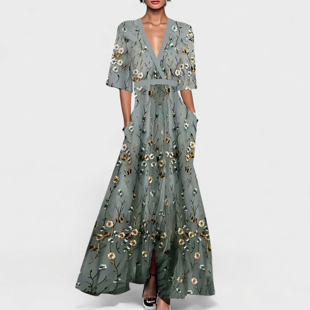 Ruth - Elegant Floral Maxi Dress