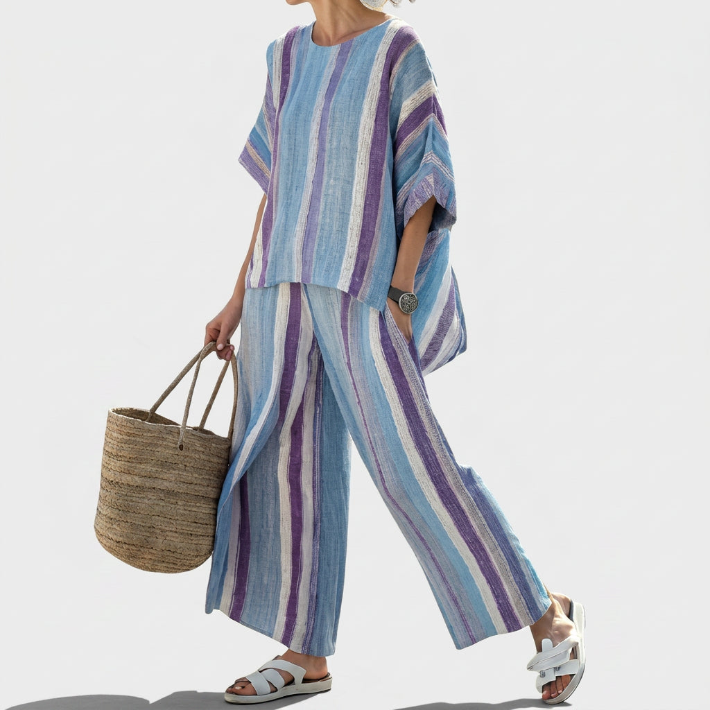 Laura - Lilac Stripe Set