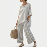 Carissa - Asymmetrical Blouse Set