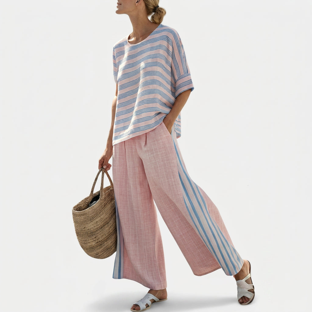 Cecília - Bamboo Linen Set in Pink
