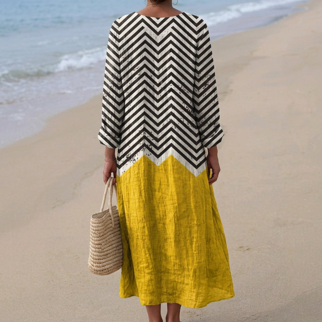 Charlotte - Contrast Zigzag Dress