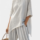 Carissa - Asymmetrical Blouse Set