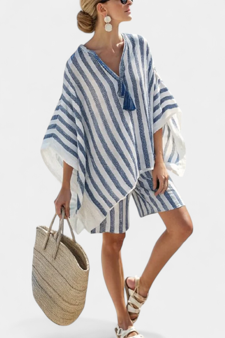Salomé - Striped Blouse and Shorts Set