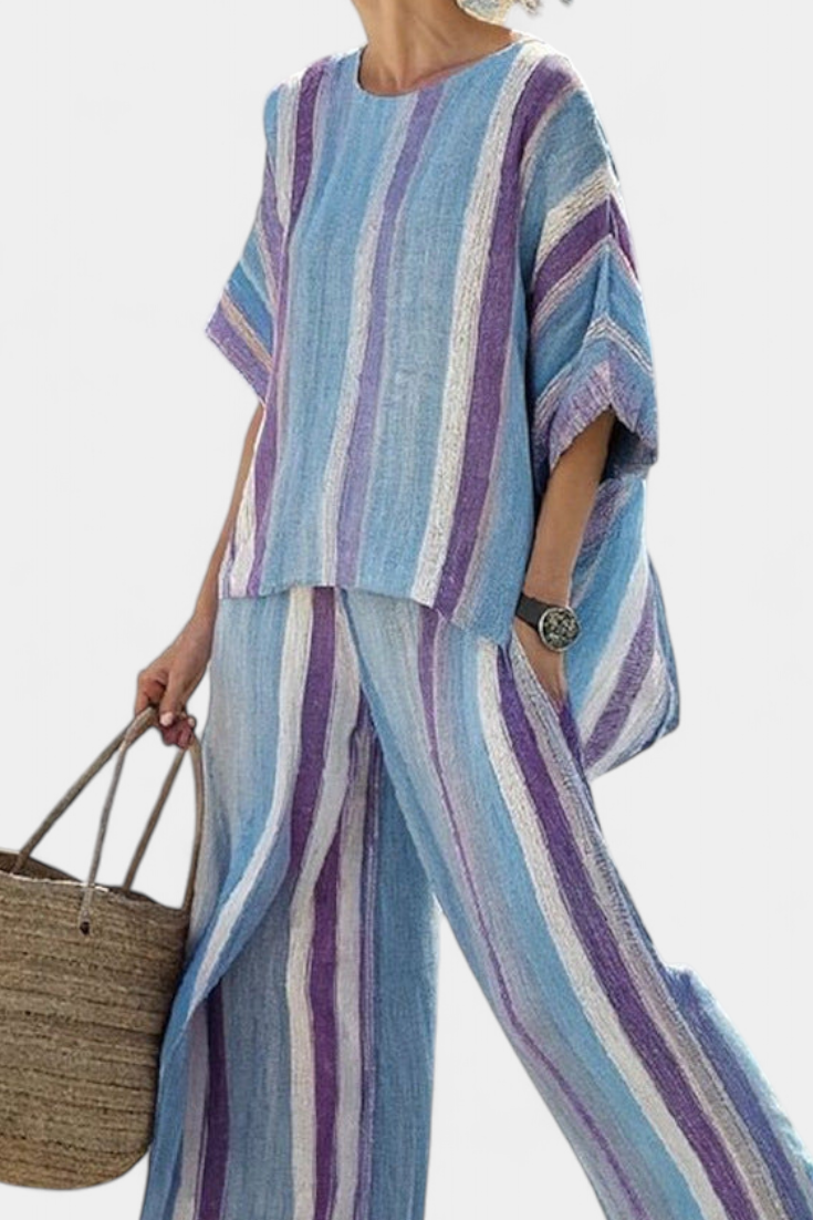 Laura - Lilac Stripe Set