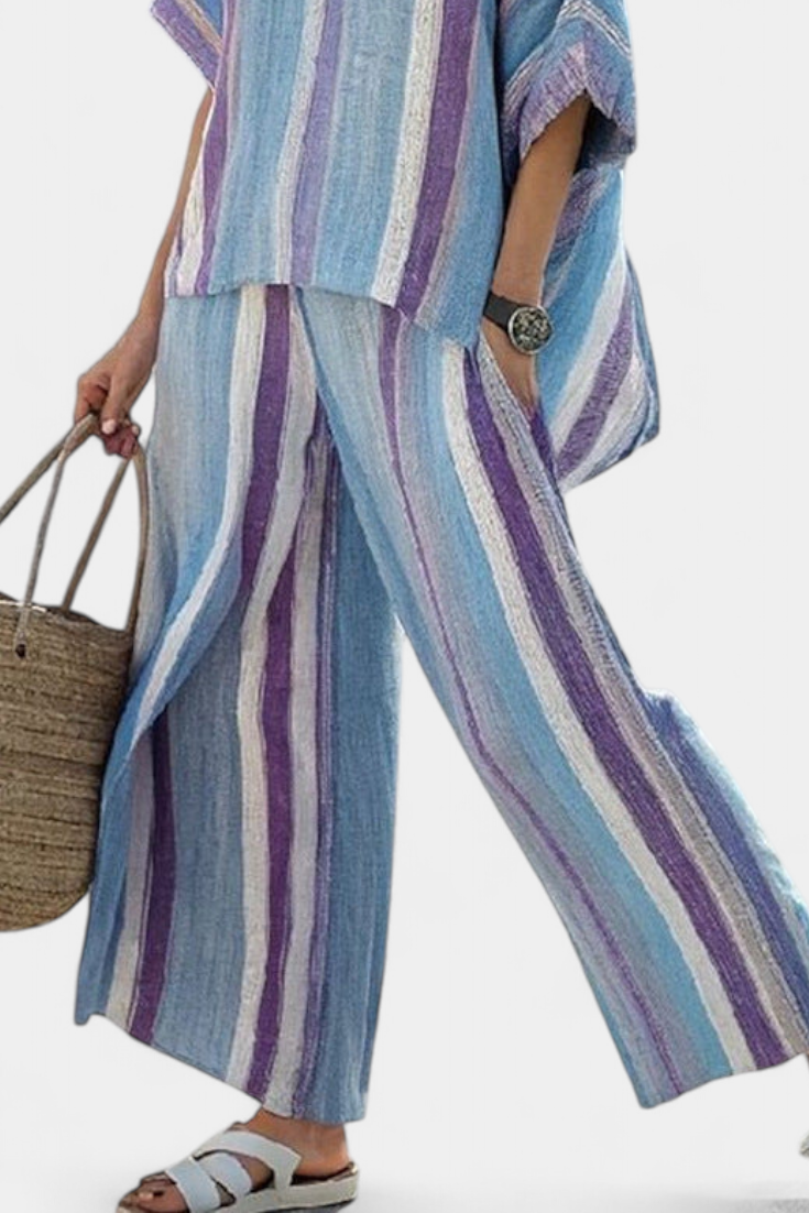 Laura - Lilac Stripe Set