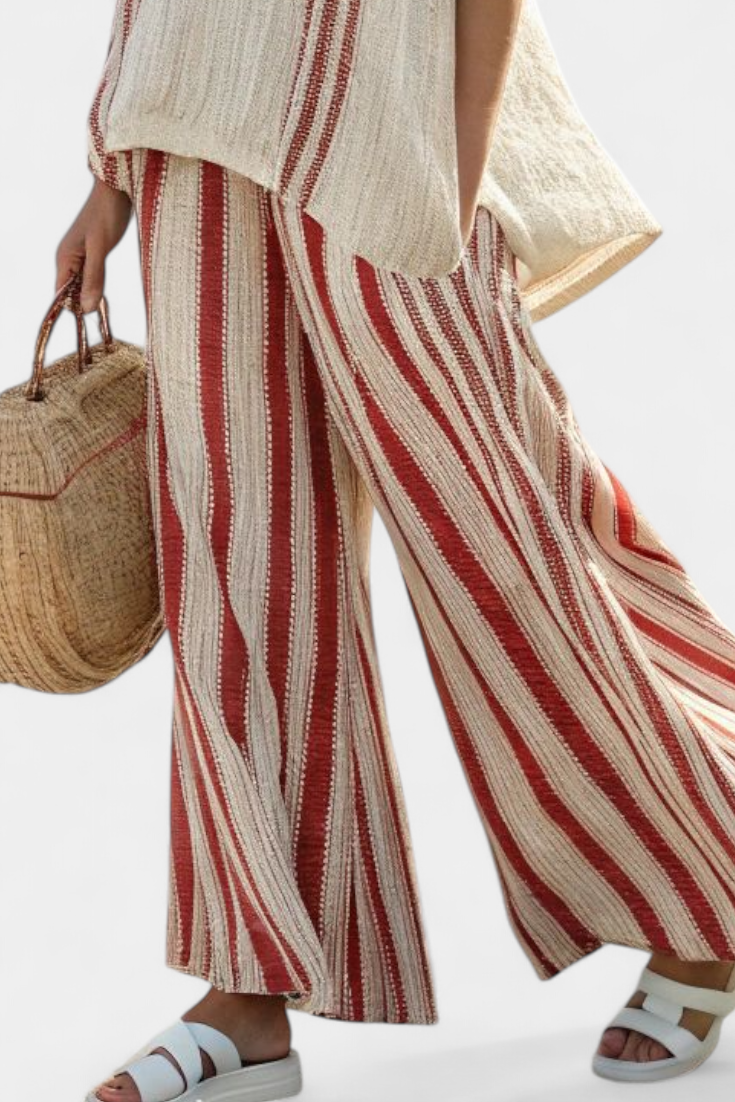 Vanessa - Elegant Red Stripes Set