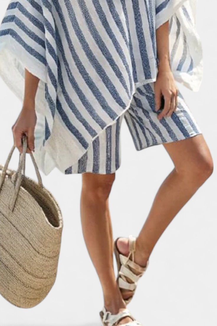 Salomé - Striped Blouse and Shorts Set