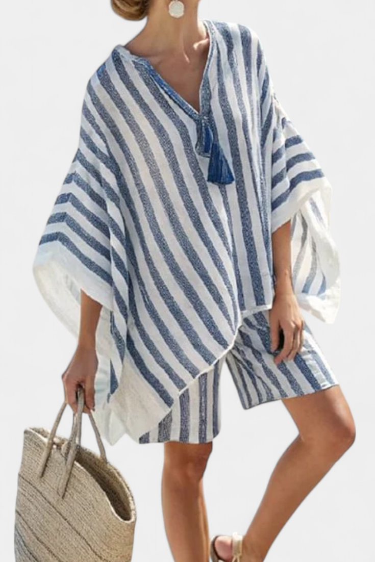 Salomé - Striped Blouse and Shorts Set
