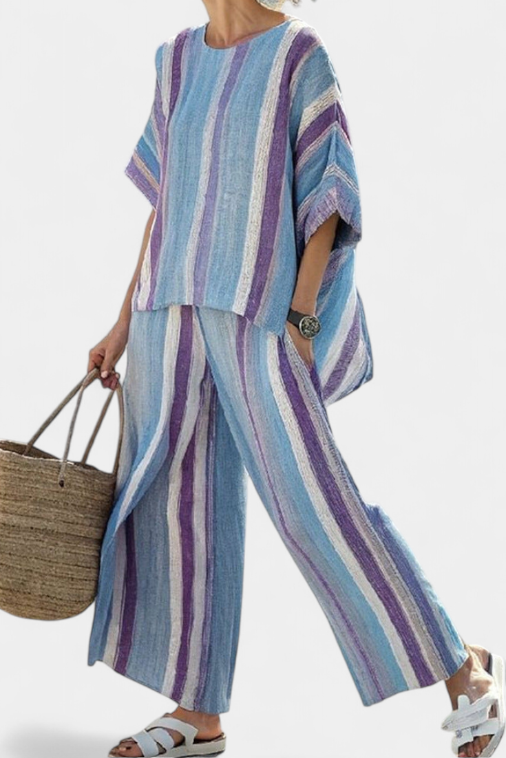 Laura - Lilac Stripe Set