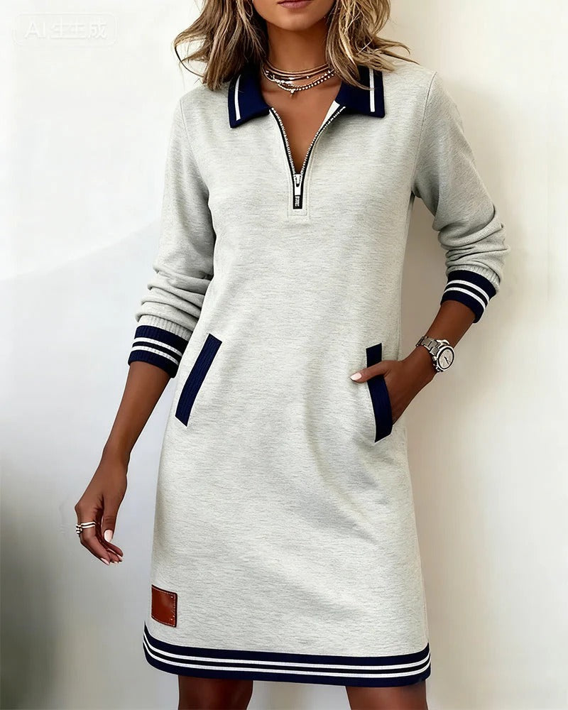 Susan - Chic Long Sleeve Cotton Dress