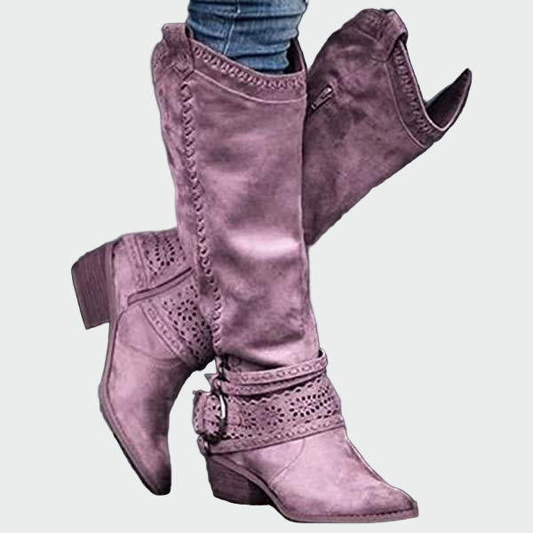 Felicity - Retro Faux Leather Cowboy Boots