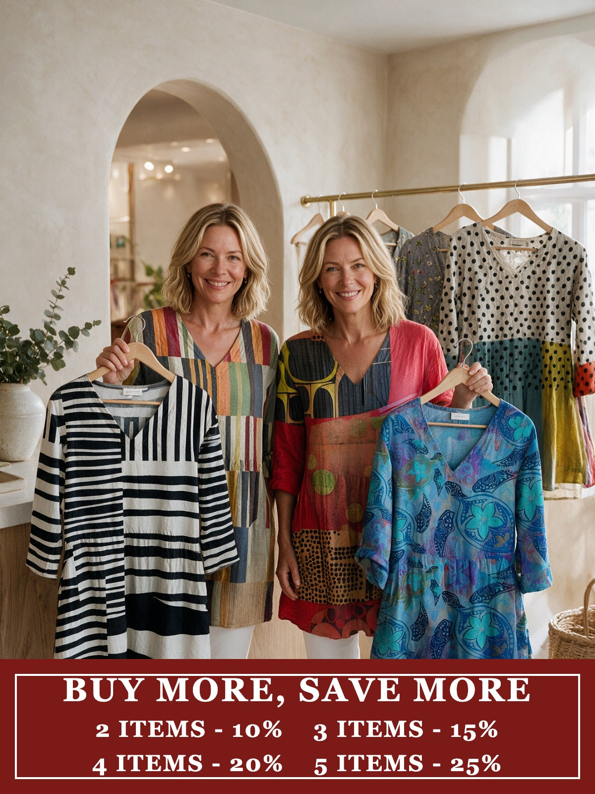 Kylie & Fiona Long Blouses - inside store mobile