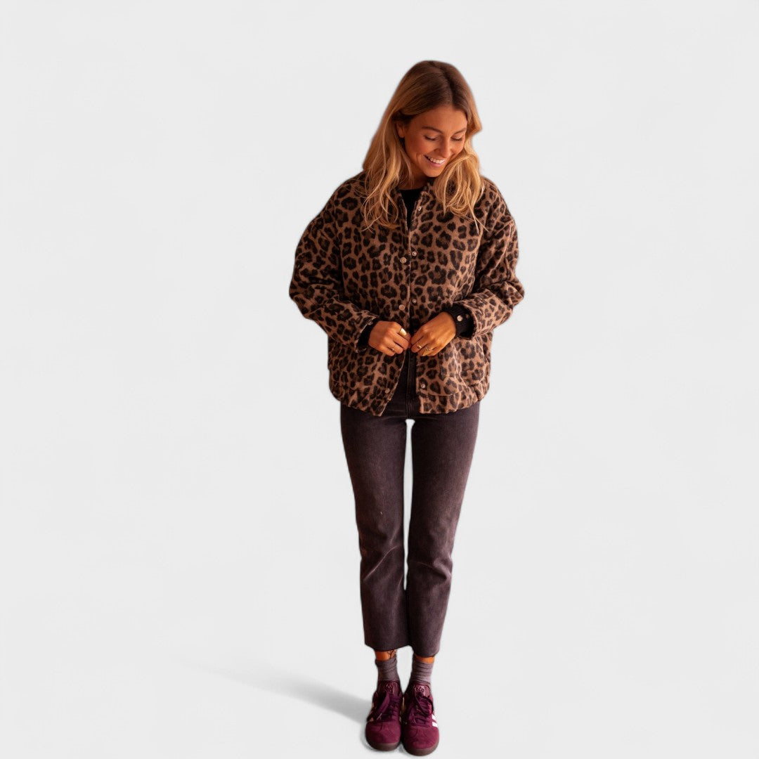Gina - Modern Leopard Print Coat