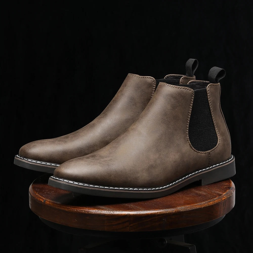 Jasper - Faux Leather Chelsea Ankle Boots