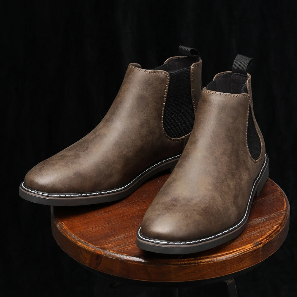 Jasper - Faux Leather Chelsea Ankle Boots