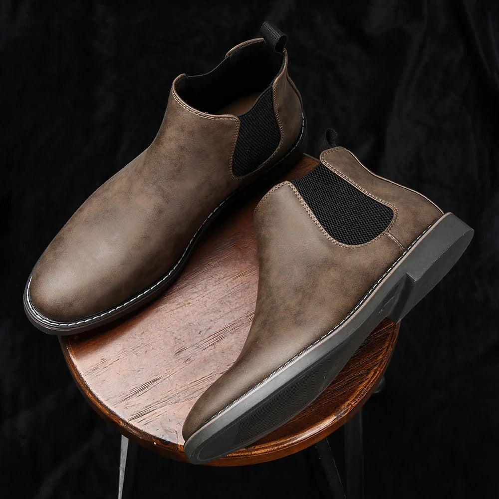 Jasper - Faux Leather Chelsea Ankle Boots