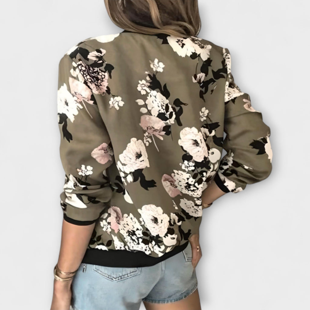 Ophelia - Elegant Floral Bomber Jacket