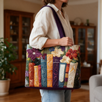 Vicki quilted tote bag worn on the shoulder