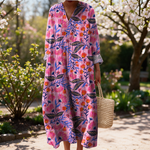 Clothilde spring dress in a sunlit garden