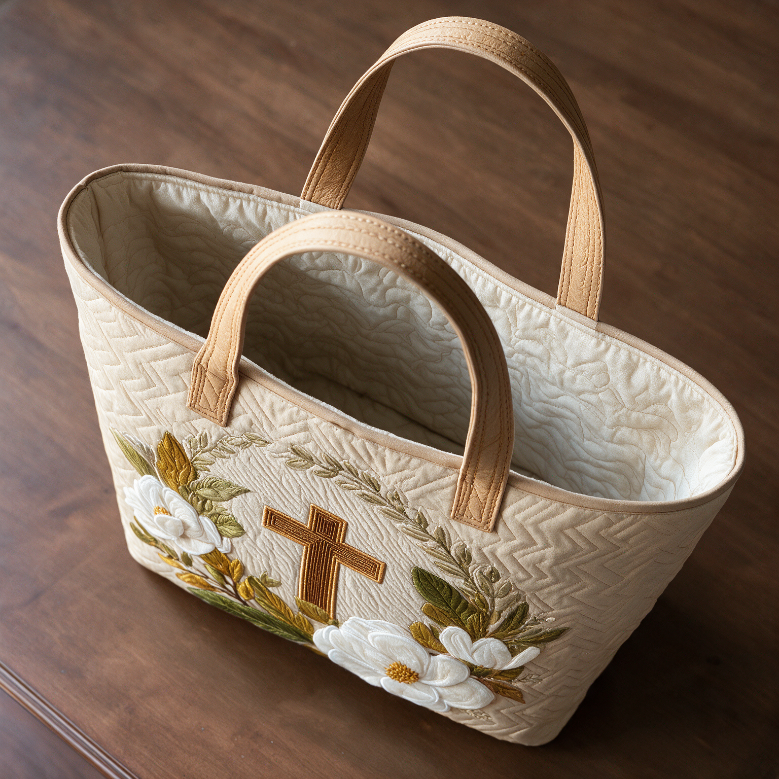 Noeline quilted tote bag interior lining
