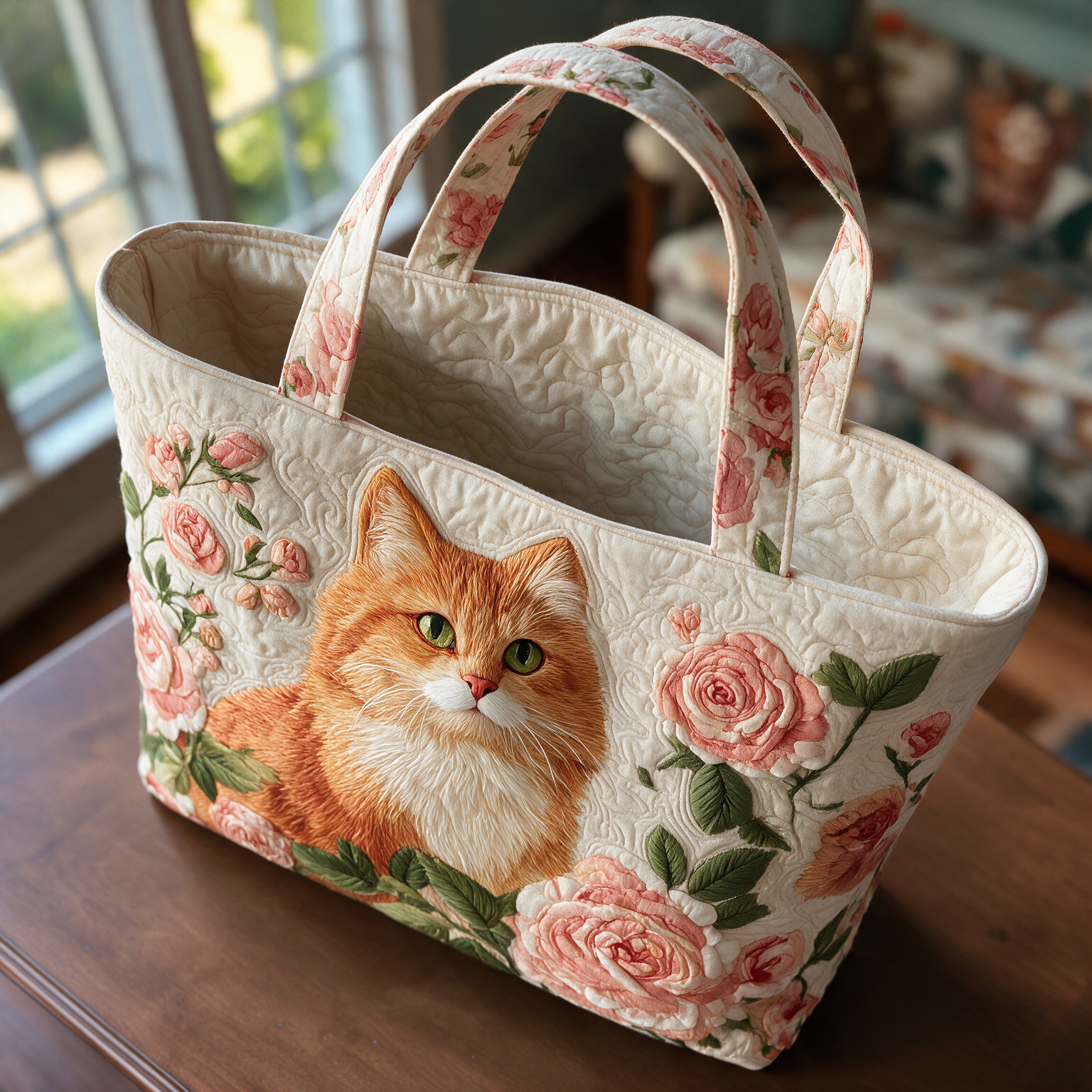 Lorraine quilted tote bag interior lining