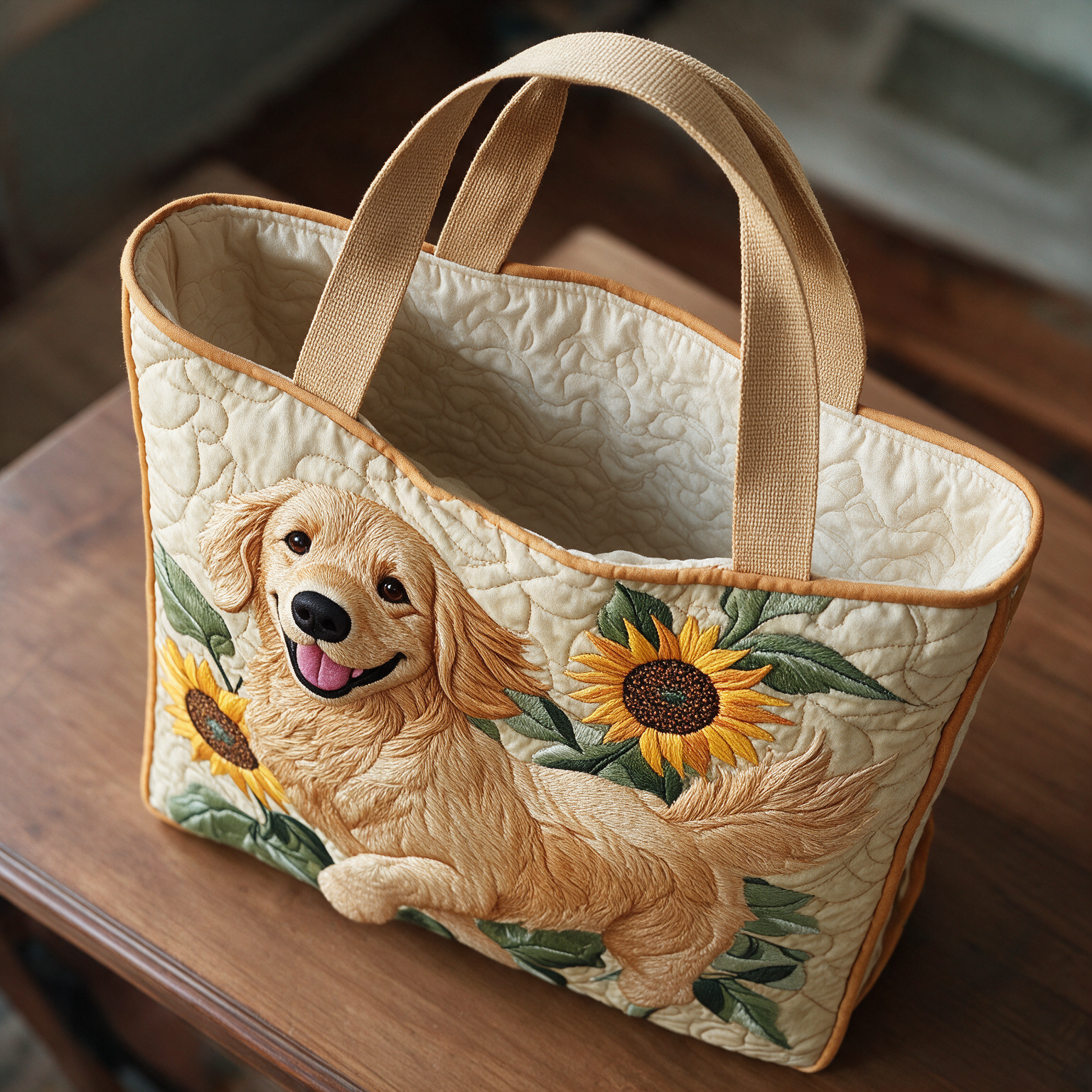 Stella quilted tote bag interior lining