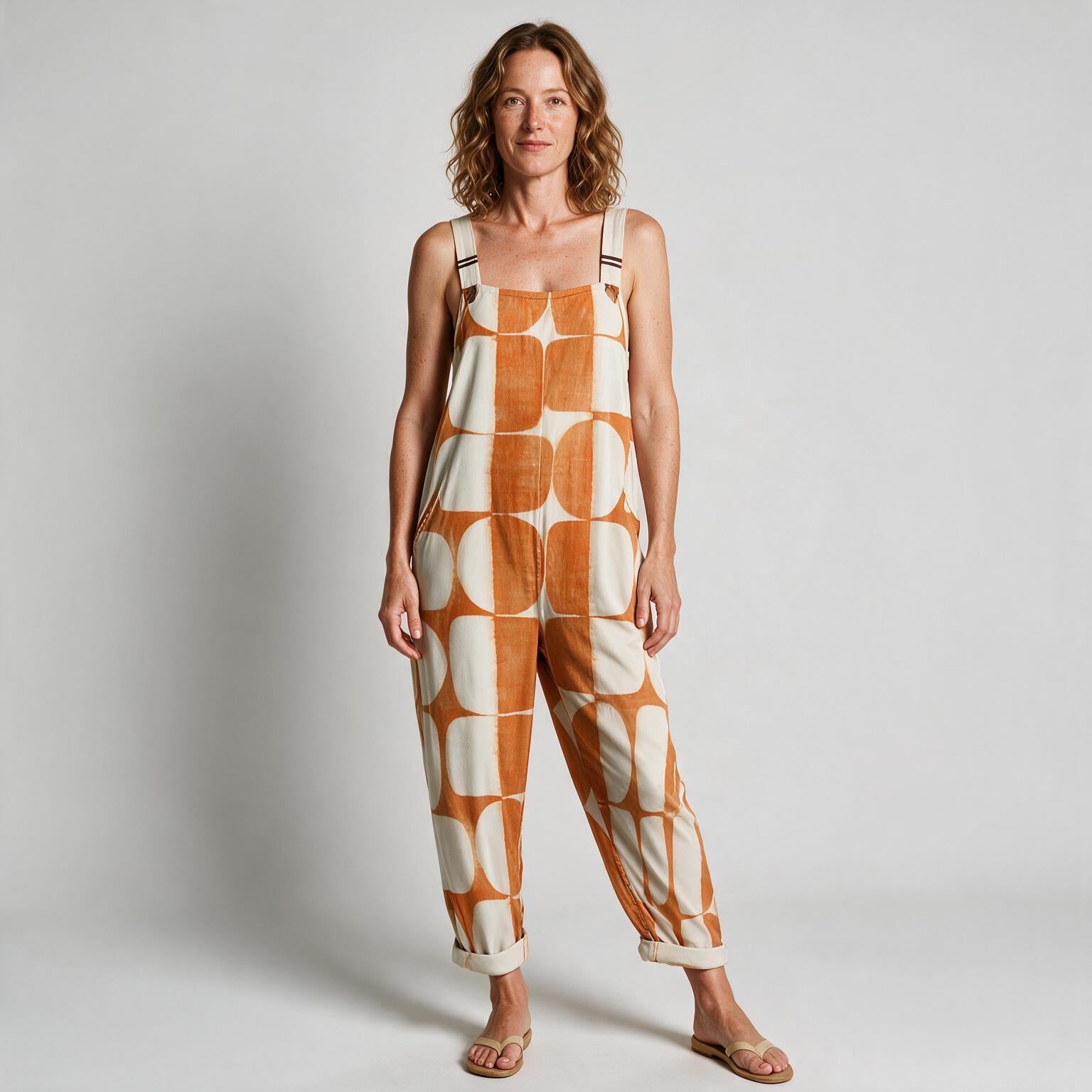 Hannah Coastal Printed Jumpsuit - front view