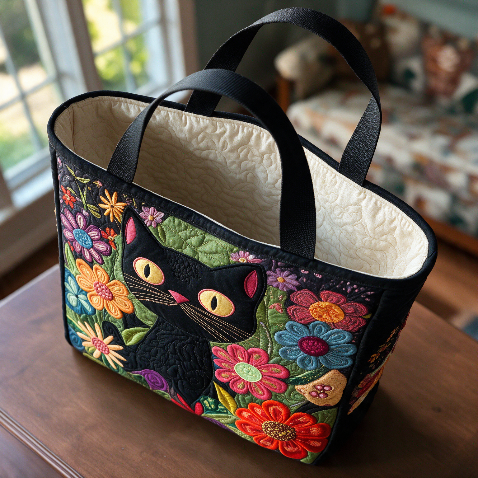 Nora quilted tote bag interior lining