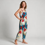 Violet Garden Print Jumpsuit - side view