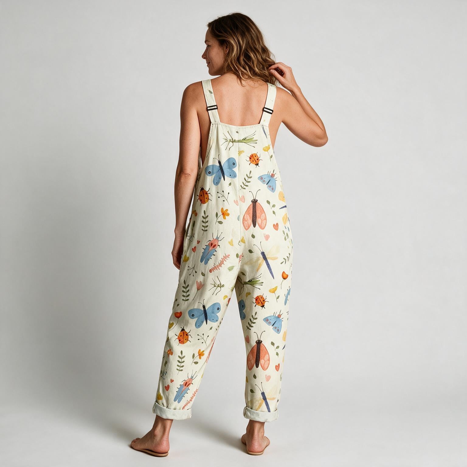 Abigail Tropical Print Jumpsuit - back view