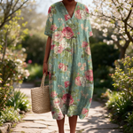Evelyn spring dress in a sunlit garden