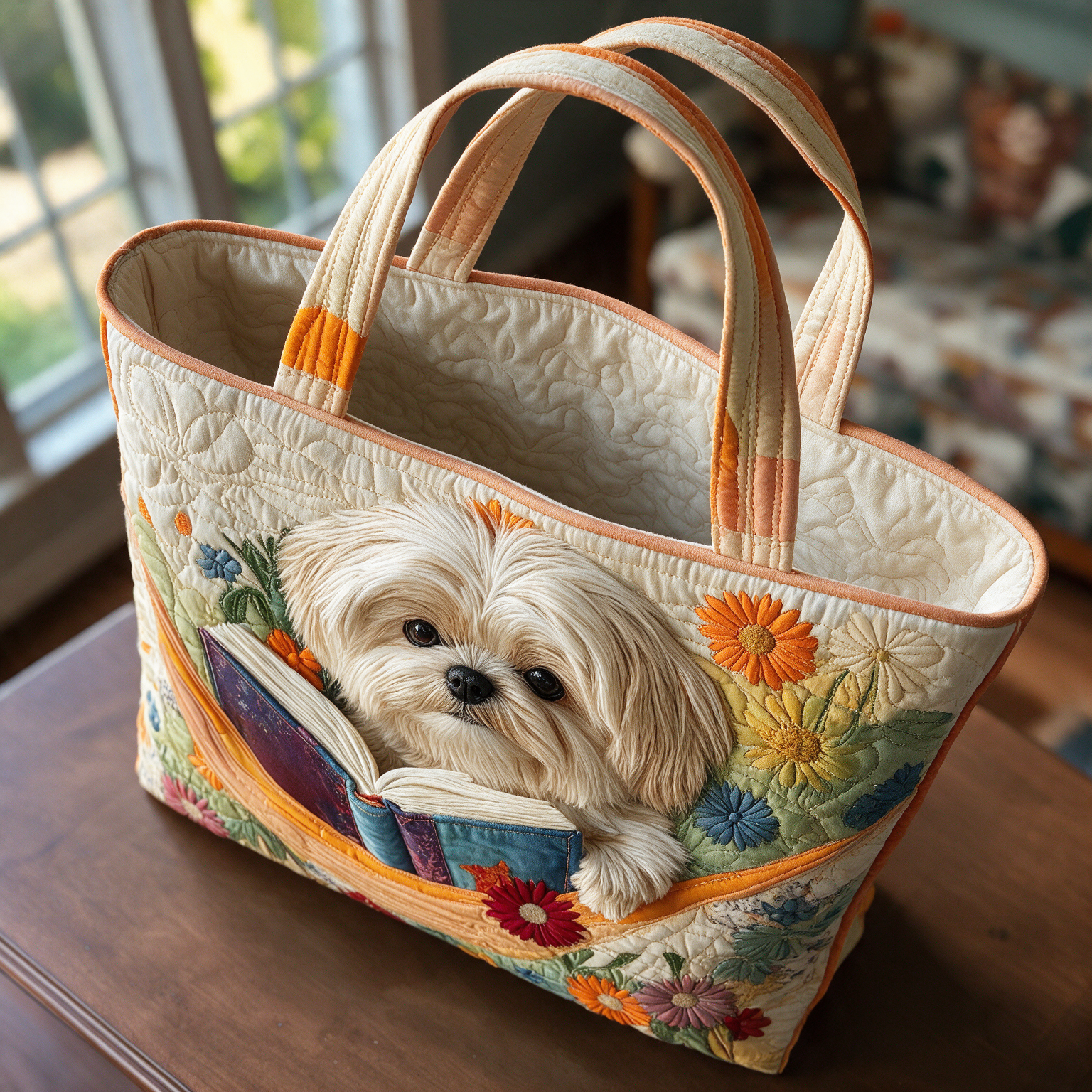 Debbie quilted tote bag interior lining
