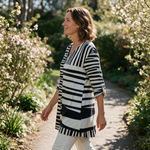 Sienna Long Blouse with V-Neck - side