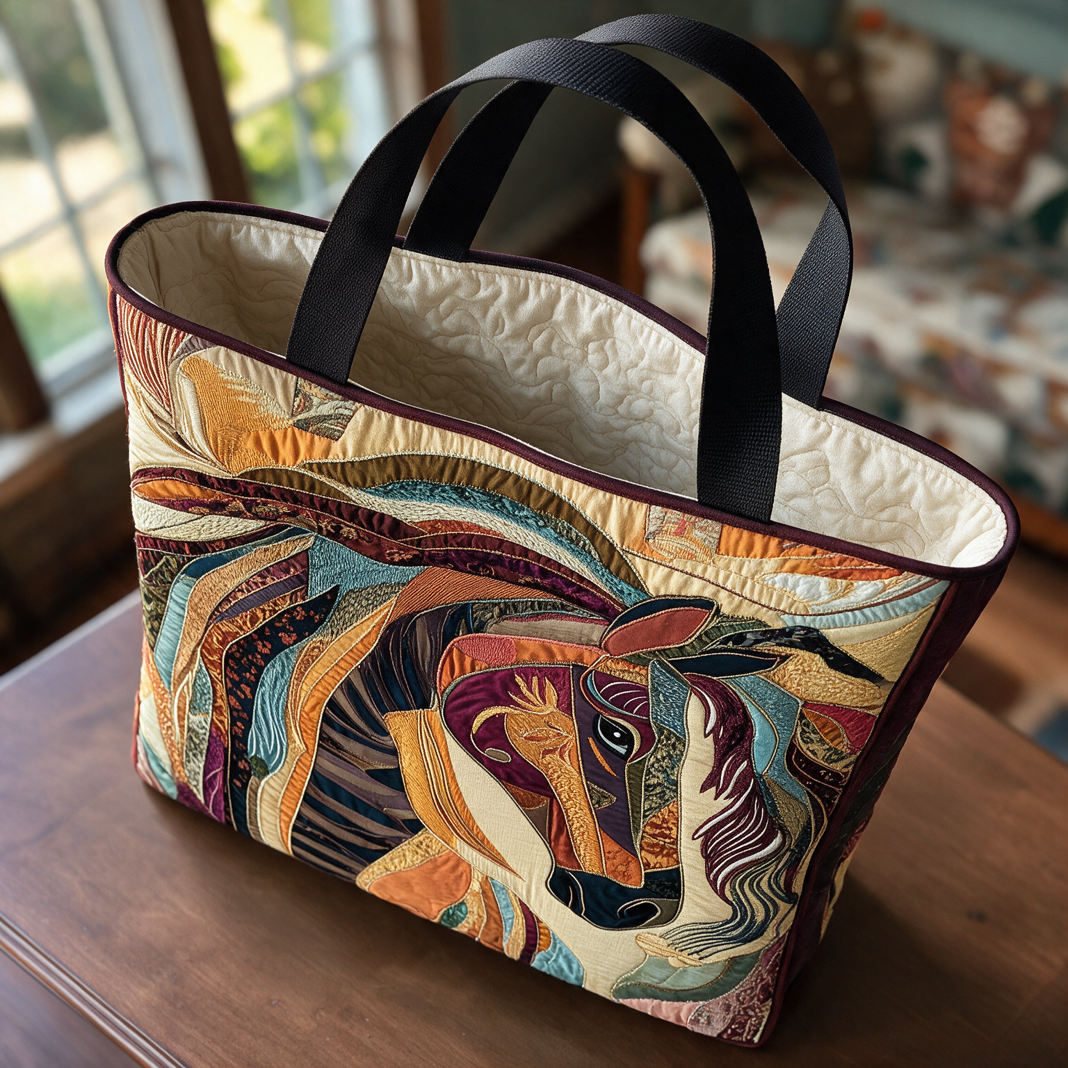 Maureen quilted tote bag interior lining