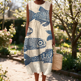 Sally spring dress in a sunlit garden