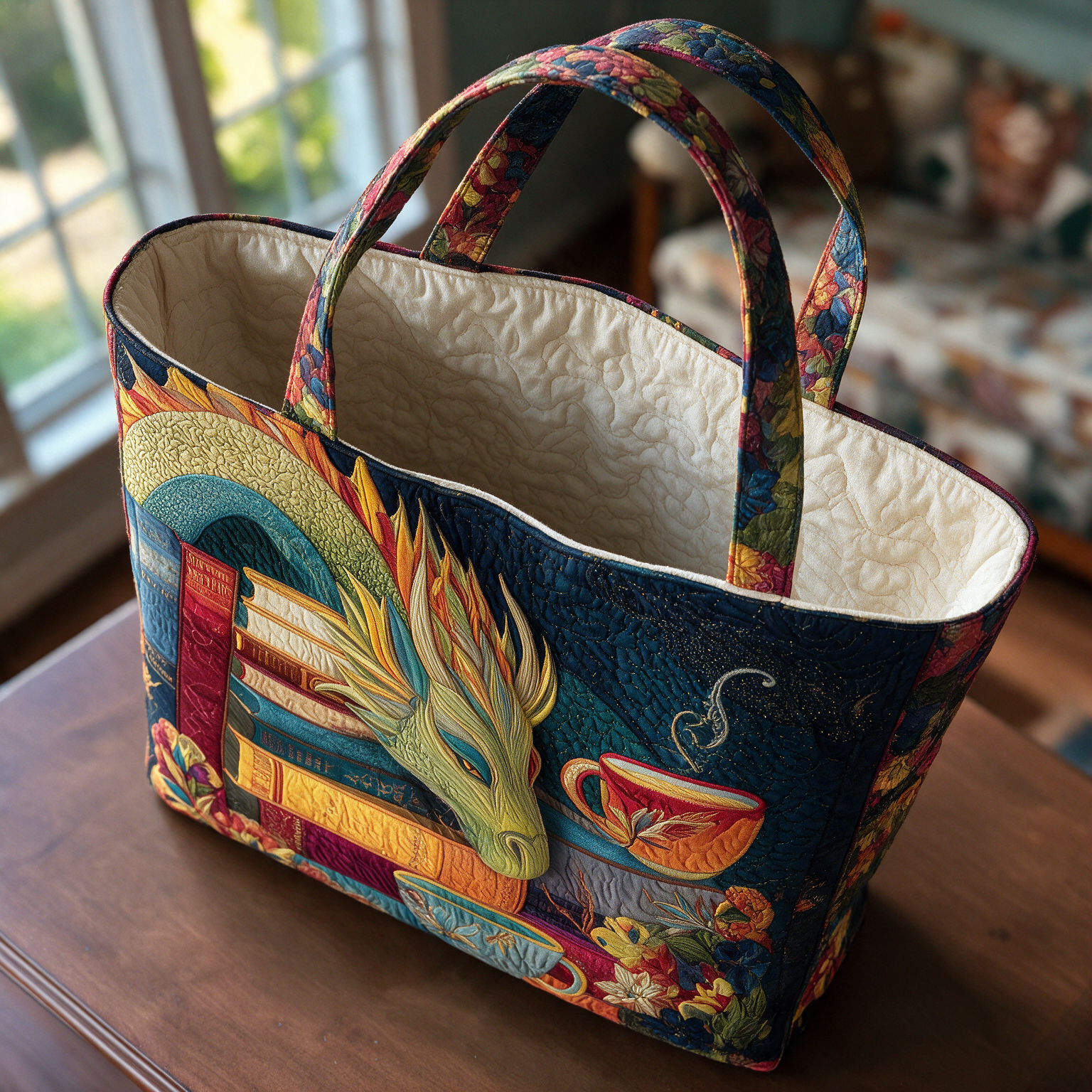 Dulcie quilted tote bag interior lining