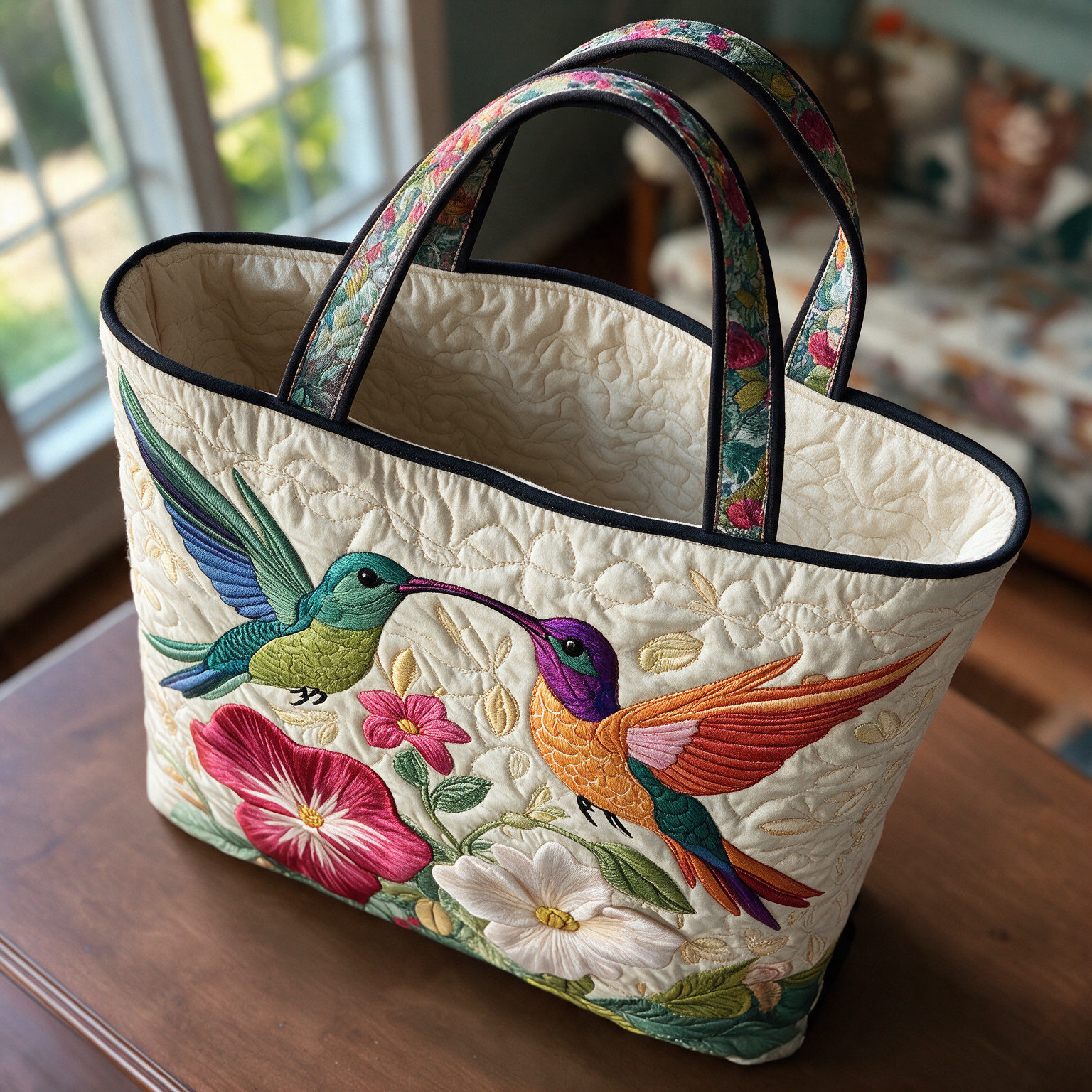 Denise quilted tote bag interior lining