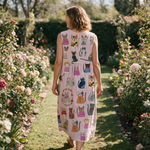 Louisiana spring dress back view on a garden path