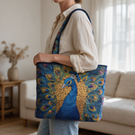 Pam quilted tote bag worn on the shoulder