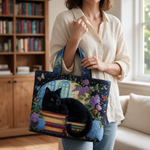 Kaye quilted tote bag worn on the shoulder
