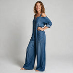 Charlotte Off-Shoulder Denim Jumpsuit - side view