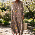 Gillian spring dress in a sunlit garden